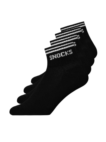 SNOCKS Retro Sneaker Socken aus Bio-Baumwolle Schwarz (Streifen) 4 Paar