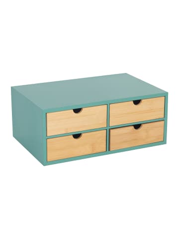 relaxdays Schreibtisch Organizer in Mint/ Natur - (B)33 x (H)14 x (T)21 cm