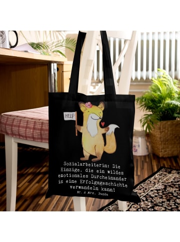 Mr. & Mrs. Panda Tasche Sozialarbeiterin Erfolg mit Spruch in Schwarz