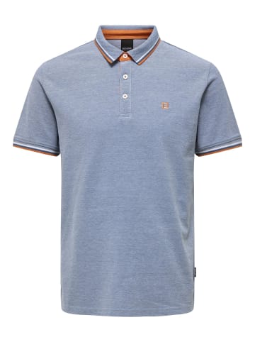 ONLY & SONS Polo in Medium Blue Denim