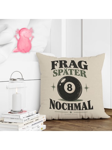 Mr. & Mrs. Panda Kissen Billardkugel retro Design mit Spruch in Weiß