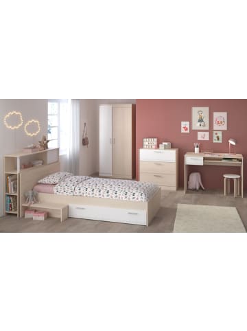 Parisot Kinderzimmer-SET 5-teilig Akazie, weiß, Komplettset mit viel Stauraum