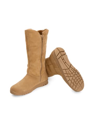 VITAFORM Veloursleder & Doubleface Stiefel in camel