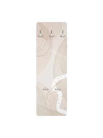 WALLART Garderobe - Verspielte Impressionen mit weißer Linie in Creme-Beige