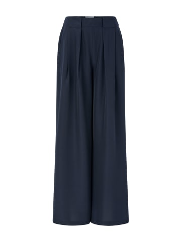 Rich & Royal Wide Pants with Pleats in Midnight Blue