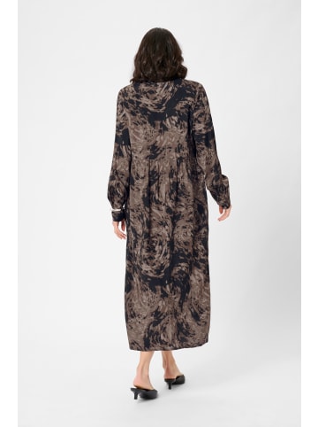 Kaffe Kleid KAjamie Loose fit in Brown Graphic Print