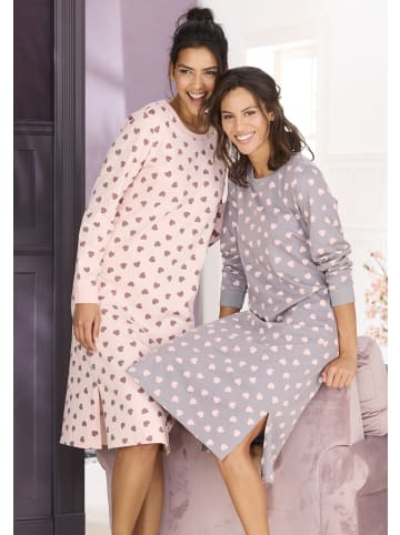 Vivance Active Nachthemd in taupe + rosa