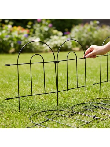 relaxdays 10-tlg. Beetzaun Set in Schwarz - (H)45 x (B)400 cm