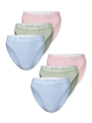 ELLE Slip High Leg - ELLE LOGO in Rose, light green, light blue