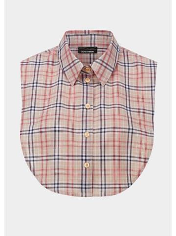 GOLDNER Kombinationsstarker Blusenkragen in beige / kariert