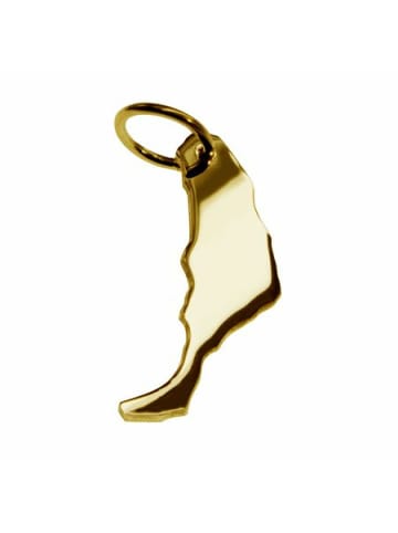 Schmuckador Anhänger der Landkarte Fuerteventura in massiv 333 Gelbgold in gold