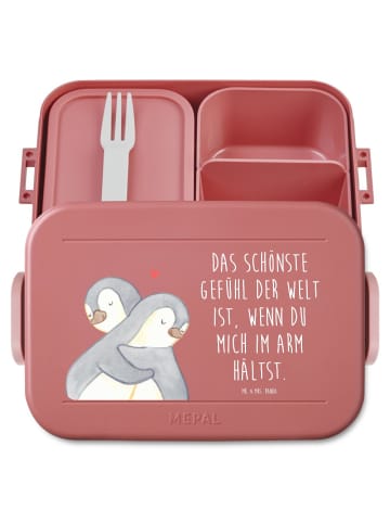 Mr. & Mrs. Panda MEPAL Bentobox Pinguine Kuscheln Motiv mit Spruch in Rot Pastell
