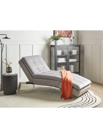 Beliani Chaiselongue LOIRET in Grau/Silber - (W) 179 x (H) 93 x (L) 76 cm