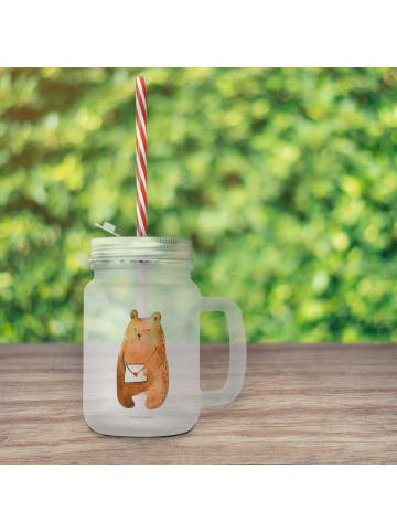 Mr. & Mrs. Panda Mason Jar Bär Liebesbrief ohne Spruch in Transparent