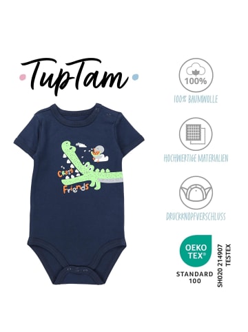 TupTam Jungen Baby Body Kurzarm 5er Pack in blau Modell 1