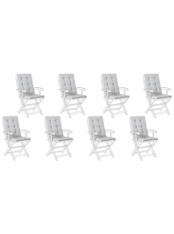 Beliani 8er-Set Auflagen MAUI PREMIUM in Grau