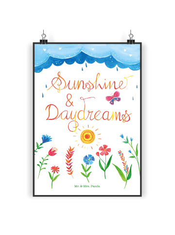 Mr. & Mrs. Panda Poster Sunshine and Daydreams mit Spruch in Bunt