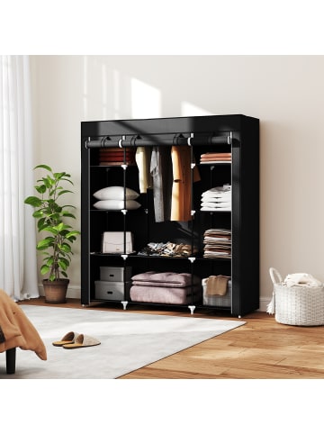 HOMCOM Stoffschrank-150L x 43B x 162,5H cm-Schwarz