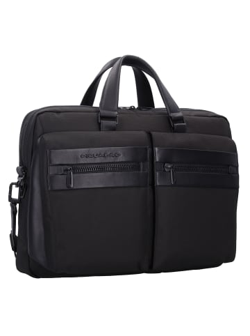 Piquadro Woody Aktentaschen Leder 43 cm Laptopfach in black