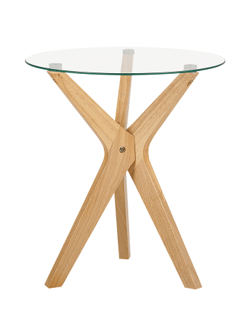 Beliani Beistelltisch VALLEY in Transparent/Braun - (W) 45 x (H) 51 x (L) 45 cm