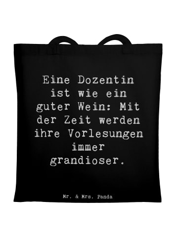 Mr. & Mrs. Panda Tote Bag Spruch Dozentin Genuss mit Spruch in Schwarz