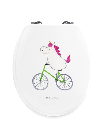 Mr. & Mrs. Panda Klobrille Einhorn Radfahrer ohne Spruch in Weiß