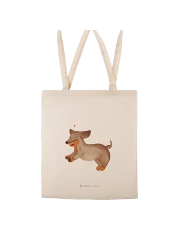 Mr. & Mrs. Panda Canvas Tasche Hund Dackel ohne Spruch in Creme