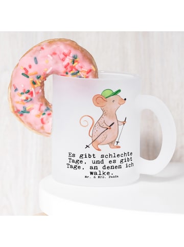 Mr. & Mrs. Panda Glasbecher Maus Walking mit Spruch in Transparent
