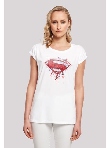 F4NT4STIC T-Shirt DC Comis Superhelden Superman Geo Logo in weiß