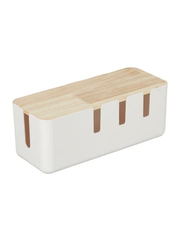 relaxdays Kabelbox in Weiß - (B)30,5 x (H)11,5 x (T)12,5 cm