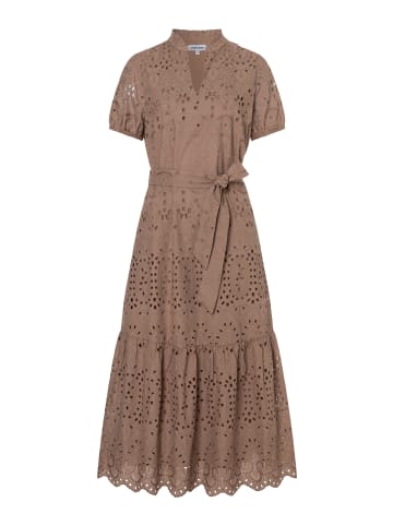 More & More feminines, luftiges Lochspitzenkleid in ginger brown
