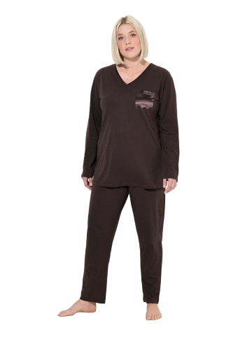 Ulla Popken Pyjama in pinienbraun