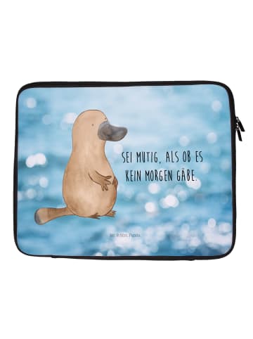 Mr. & Mrs. Panda Notebook Tasche Schnabeltier Mut mit Spruch in Oceanblue