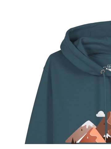 wat? Apparel Sweatshirt Mountains & Moon in Petrol
