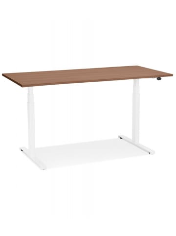 KADIMA DESIGN Elektrischer Sitz-Steh-Schreibtisch Holz Metall | Modern in Braun-Weiß