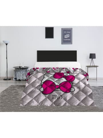 COFI 1453 Hello Kitty Bettbezug – Bettwäsche Set 240x220 cm pflegeleicht in Mehrfarbig