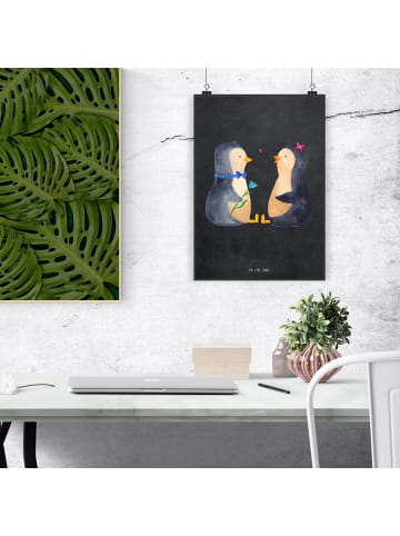 Mr. & Mrs. Panda Wandbild Pinguin Pärchen ohne Spruch in Kreidetafel