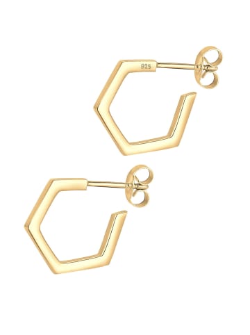 Elli Ohrringe 925 Sterling Silber Hexagon, Geo in Gold