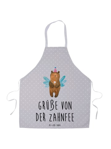 Mr. & Mrs. Panda Barista Schürze Bär Zahnfee mit Spruch in Grau Pastell