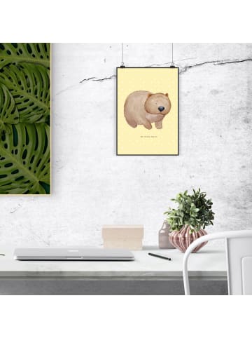 Mr. & Mrs. Panda Poster Wombat ohne Spruch in Gelb Pastell