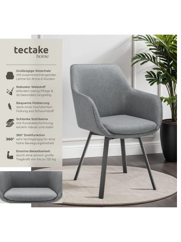 tectake Drehbarer Armlehnstuhl, Belastbarkeit 120 kg, 57 x 59 x 88 cm