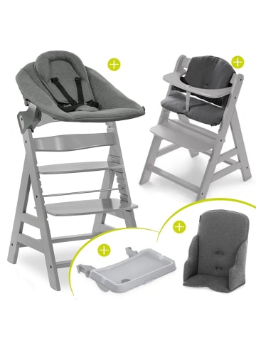 Hauck Alpha Plus Grey XXL Newborn Set - Hochstuhl + 2in1 in grau