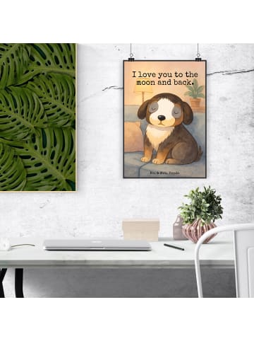 Mr. & Mrs. Panda Bild Hund Entspannen Design mit Spruch in Weiß