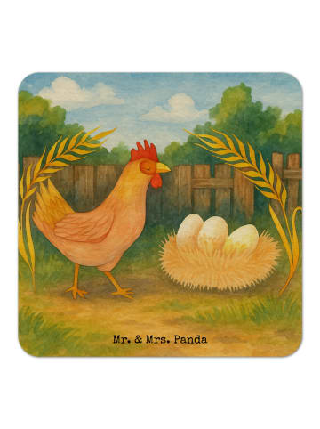 Mr. & Mrs. Panda Tischuntersetzer Huhn Stolz Design ohne Spruch in Weiß