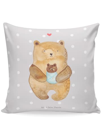 Mr. & Mrs. Panda Kissen 40x40 Bär Baby ohne Spruch in Grau Pastell