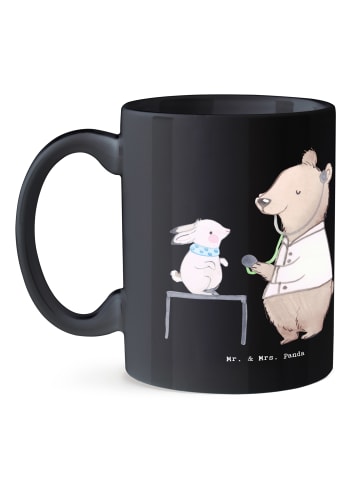 Mr. & Mrs. Panda Teetasse Tierheilpraktiker mit Spruch in Schwarz
