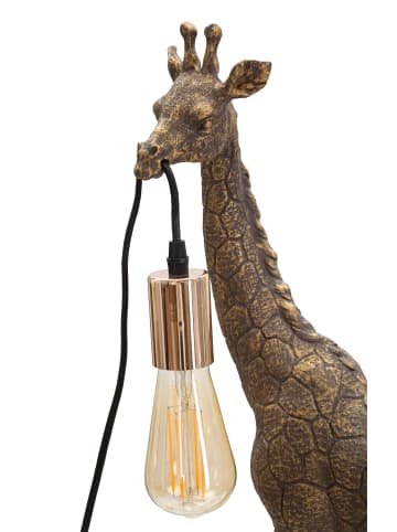 Mauro Ferretti Giraffenförmige Tischleuchte aus Kunstharz, goldfarben, 28 x 16 x 60 cm