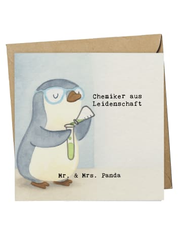 Mr. & Mrs. Panda Grußkarte Chemiker Leidenschaft Design mit Spruch in Weiß