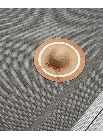 KADIMA DESIGN Flachwebteppich Bordüre flachgewebt pflegeleicht Wohnzimmer Flur in Anthrazit