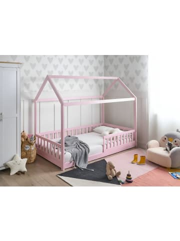 Beliani Kinderbett COSSAYE in Rosa - (W) 98 x (H) 161 x (L) 208 cm